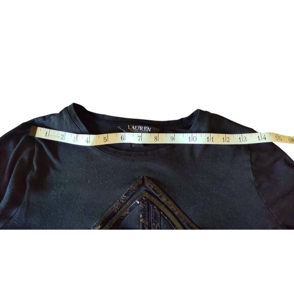 Lauren Ralph Lauren Black Label Women's Small Logo Long Sleeve Crewneck Shirt - Picture 6 of 8